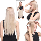 Invisible Straight Hair Extension Piece – Adjustable Fish Line Long Wig for Women (About 24 inches)