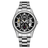 Winner Skeleton Automatic Mechanical Watch for Men – Stainless Steel Waterproof Timepiece