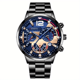 Fashion Men's Stainless Steel Calendar Watch