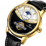 Men's Automatic Tourbillon Mechanical Watch, Waterproof (Blue-gold)