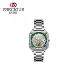 PRECIOUS DUKE Men’s Business Steel Watch – Hollow Dial, Luminous Quartz