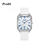 POSHI Women’s Fashion Quartz Watch – Rectangle Dial, Calendar Display