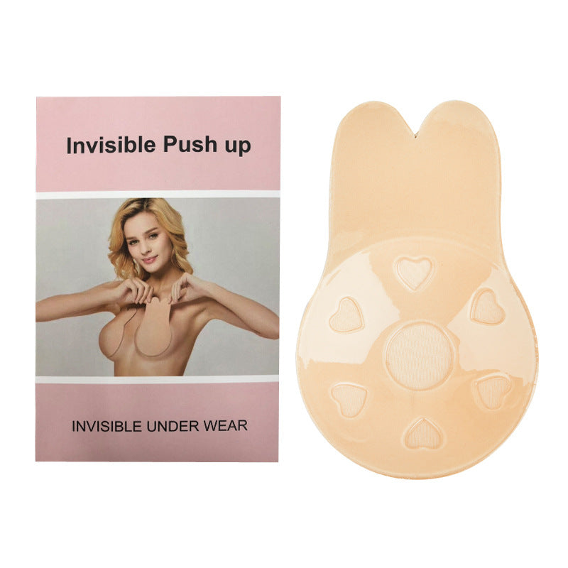 Cross-border exclusive silicone breast patch invisible bra invisible underwear rabbit ears invisible silicone breast patch anti-sagging