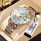 LOUISIFS Men’s Waterproof Watch – Dual Calendar, Luminous Dial