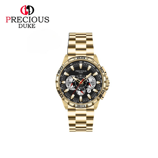 PRECIOUS DUKE Men's Business Watch – Multifunction Quartz, Stainless Steel Band