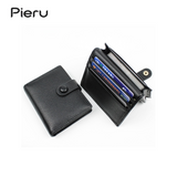 PIERU PU Leather Business Card Holder – Large Capacity, Litchi Pattern