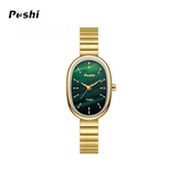 POSHI Women's Elegant Steel Quartz Watch – Oval Dial