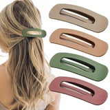 4pcs Stylish Solid Color Hair Clips – Elegant Hairdressing Accessories