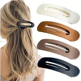 4pcs Stylish Solid Color Hair Clips – Elegant Hairdressing Accessories
