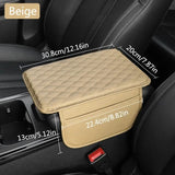 PU Leather Car Armrest Cover – Protector with Side Storage Pockets