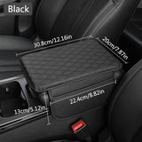 PU Leather Car Armrest Cover – Protector with Side Storage Pockets