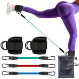 5-Piece Resistance Bands Set with Ankle Straps
