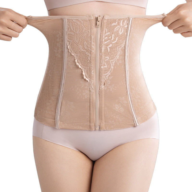 Zipper waist shaping belt thin reinforced women's corset belt waist shaping waist clip