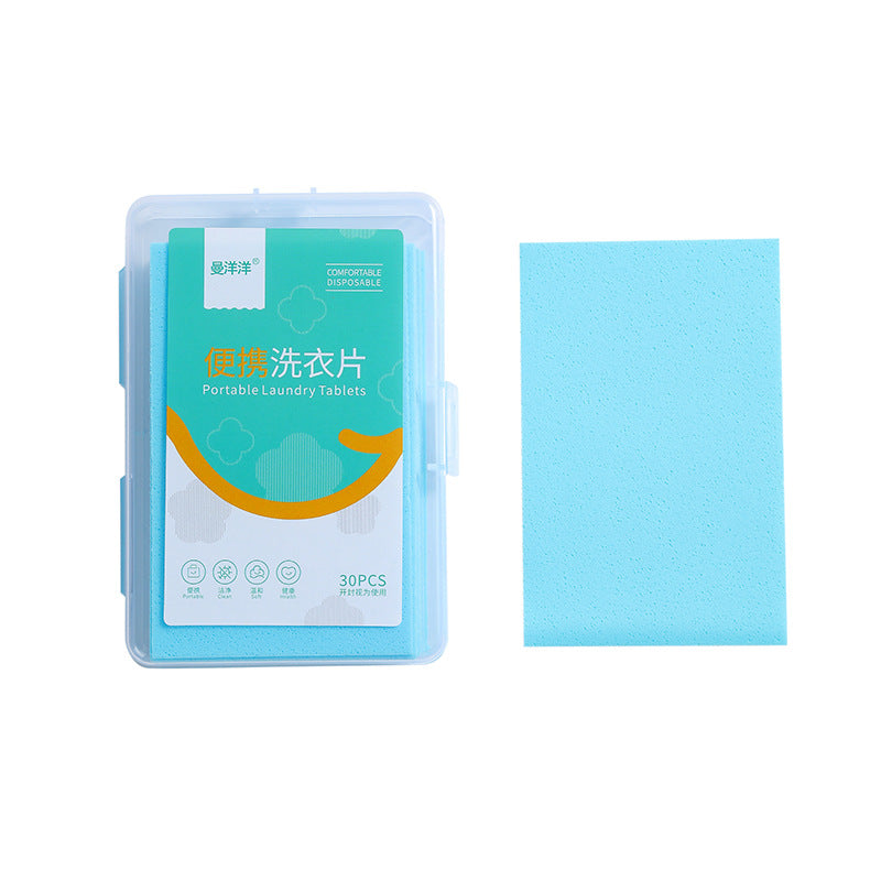 Portable Laundry Tablets Boxed Laundry Bubble Paper Long-Lasting Fragrance Laundry Cleaning Tablets Travel Size Decontamination Laundry Detergent