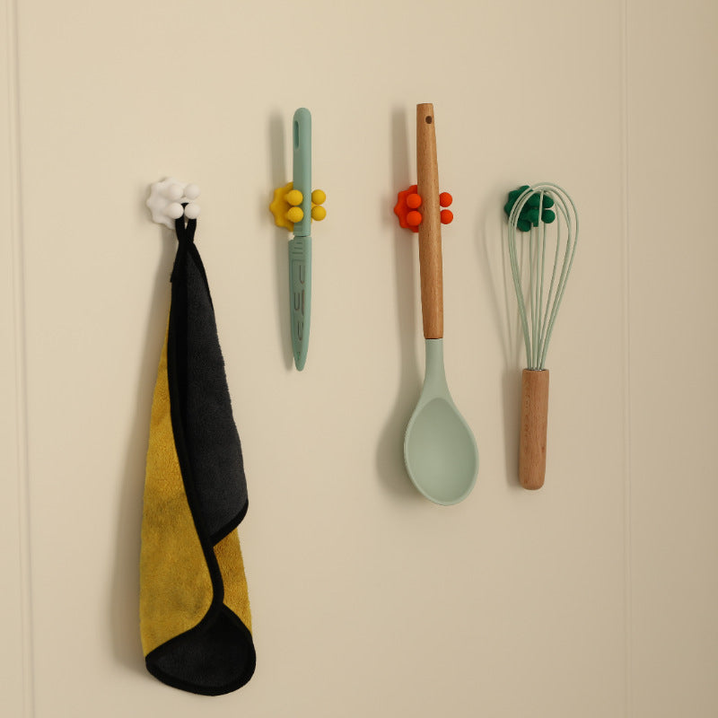 Nail-free Multifunctional Silicone Hook Toilet Electric Toothbrush Shelf Bathroom Hook Kitchen Tableware Seamless Sticky Hook