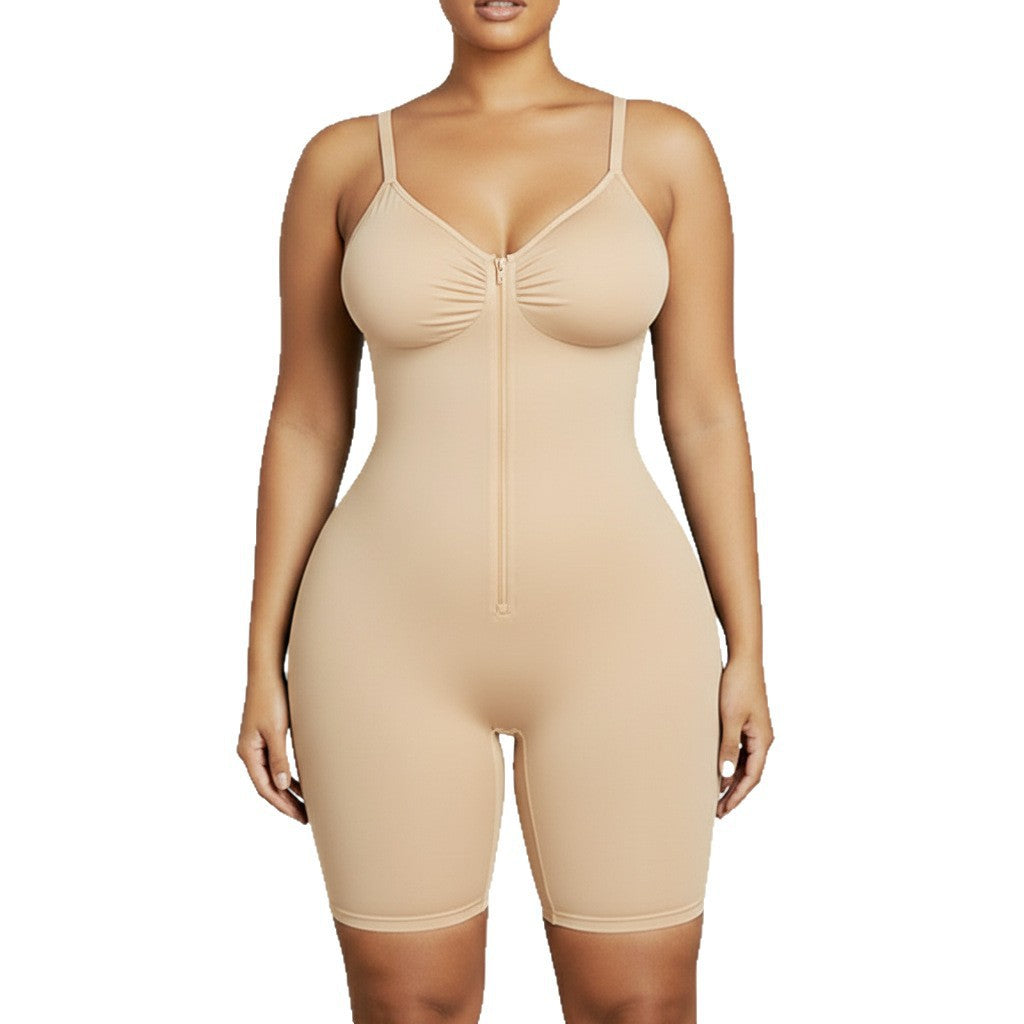 European and American Cross-Border Foreign Trade Hot-Selling Shapewear Sexy High-Elastic Zipper Strap Waist-Slimming Body-Shaping Jumpsuit for Women