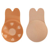 Rabbit Ear Bra Pads Strapless Self-Adhesive Silicone Invisible Bra Bunny Nipple Covers Push-Up Bra Pads Low-Cut Bust Enhancement