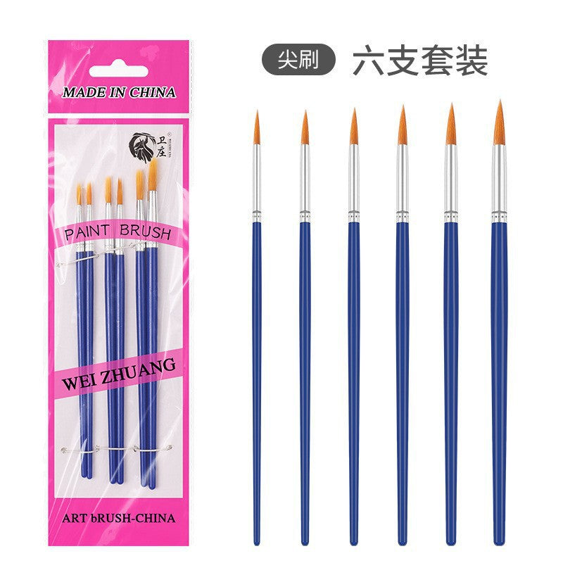 Nylon Hair Oil Painting Brushes, Red Handle Brushes, Watercolor Gouache Brushes, Industrial Children's Painting Brushes, Wholesale