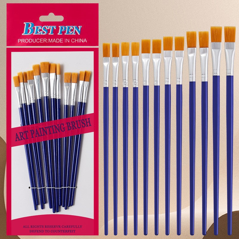 Nylon Hair Oil Painting Brushes, Red Handle Brushes, Watercolor Gouache Brushes, Industrial Children's Painting Brushes, Wholesale
