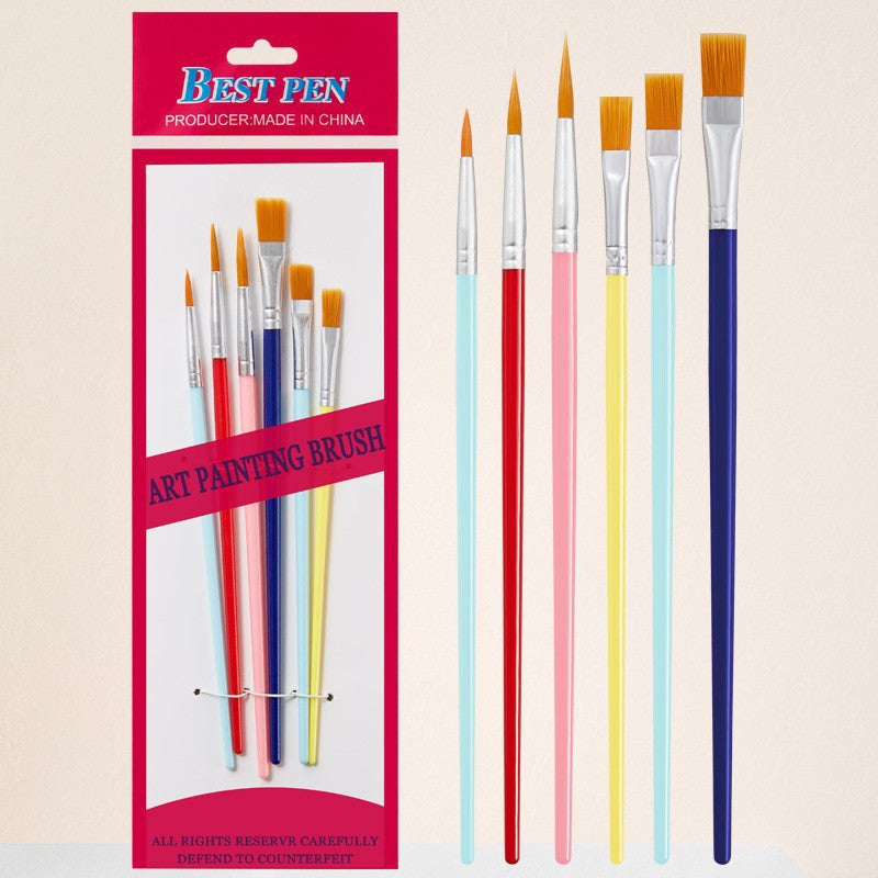 Nylon Hair Oil Painting Brushes, Red Handle Brushes, Watercolor Gouache Brushes, Industrial Children's Painting Brushes, Wholesale