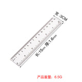 Amazon's Popular Dual-Scale Ruler Stationery 15/20/30cm Transparent Plastic Ruler for Elementary School Students Wholesale Customization