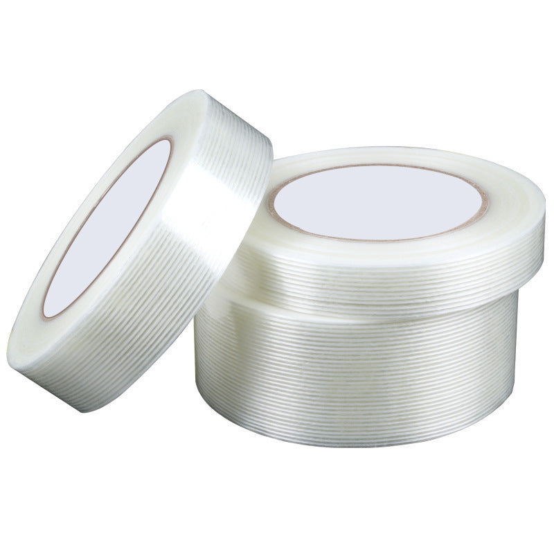 Striped Fiberglass Tape with High Adhesion for Aircraft Models, Electrical Appliances, Lithium Battery Fixation, High-Strength Heavy-Duty Packaging and Bundling