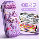 3D stationery box primary school student pull cloth pencil case girl cartoon large capacity pencil case student children gift set