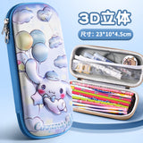 3D stationery box primary school student pull cloth pencil case girl cartoon large capacity pencil case student children gift set
