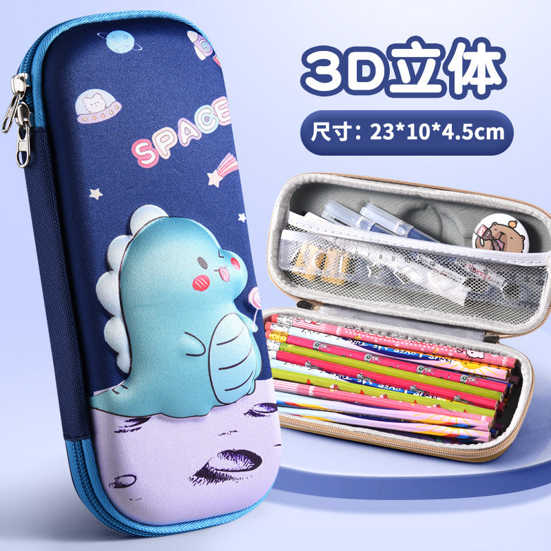 3D stationery box primary school student pull cloth pencil case girl cartoon large capacity pencil case student children gift set