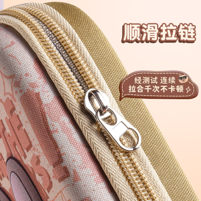 3D stationery box primary school student pull cloth pencil case girl cartoon large capacity pencil case student children gift set
