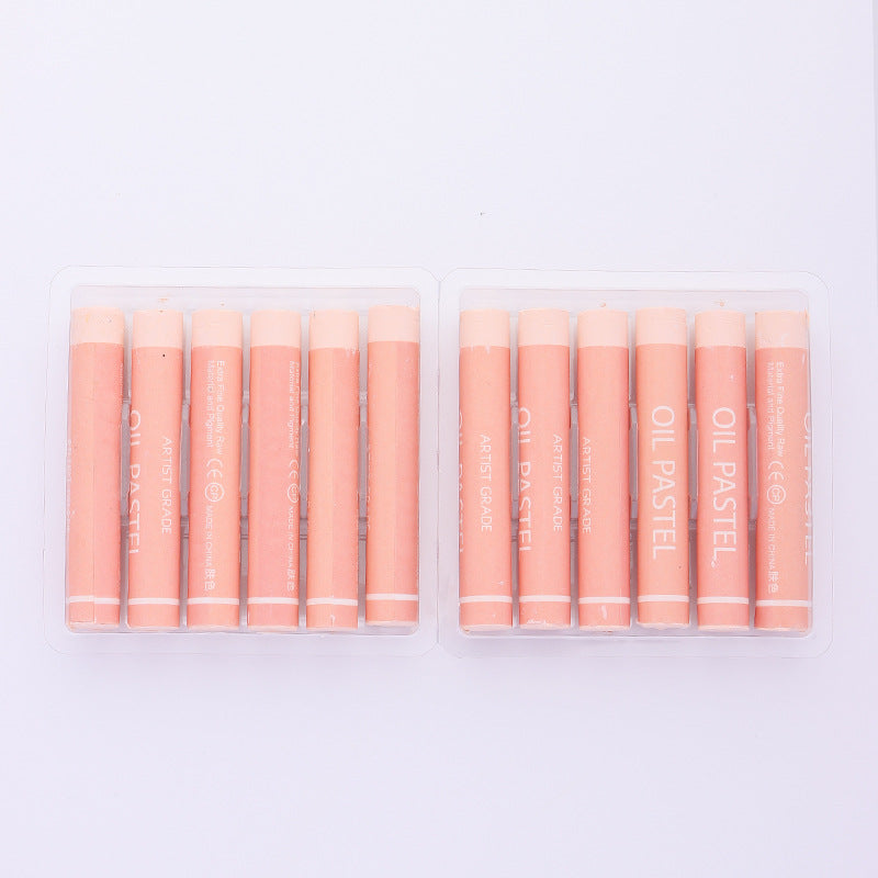 Factory wholesale art supplies soft color supplement heavy color oil painting stick kindergarten painting graffiti crayon colorful stick 12