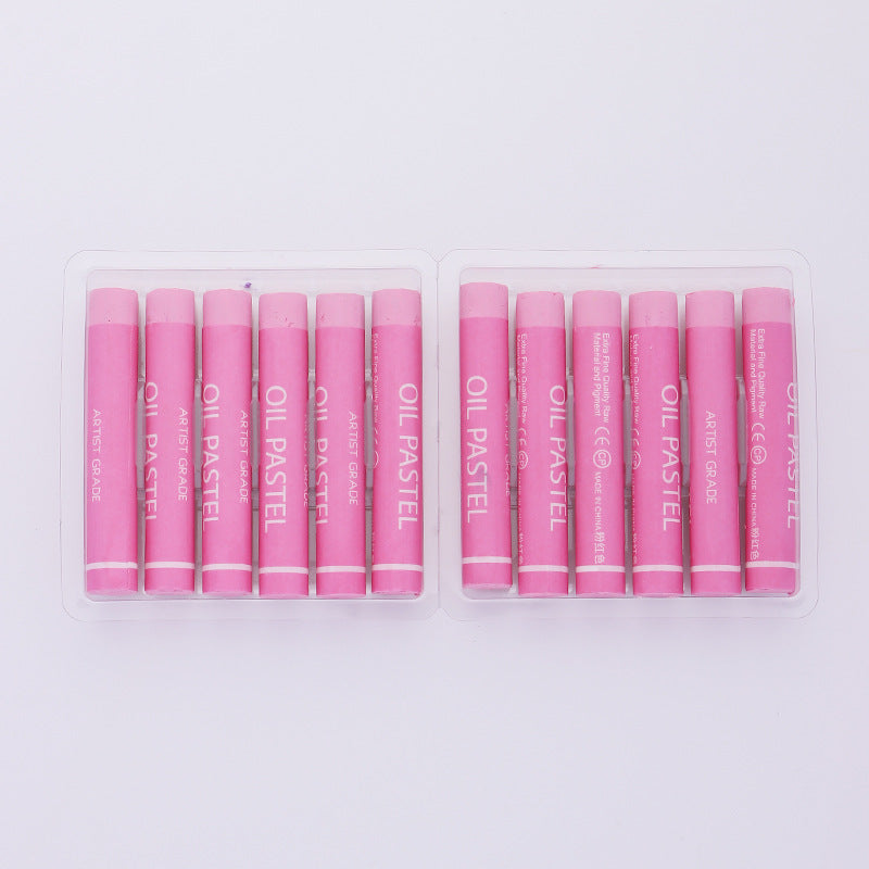 Factory wholesale art supplies soft color supplement heavy color oil painting stick kindergarten painting graffiti crayon colorful stick 12