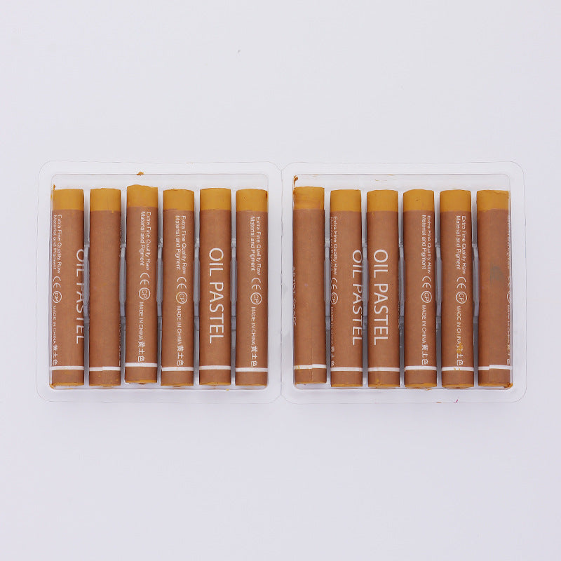 Factory wholesale art supplies soft color supplement heavy color oil painting stick kindergarten painting graffiti crayon colorful stick 12