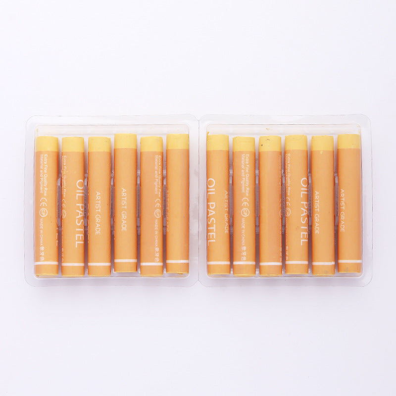 Factory wholesale art supplies soft color supplement heavy color oil painting stick kindergarten painting graffiti crayon colorful stick 12