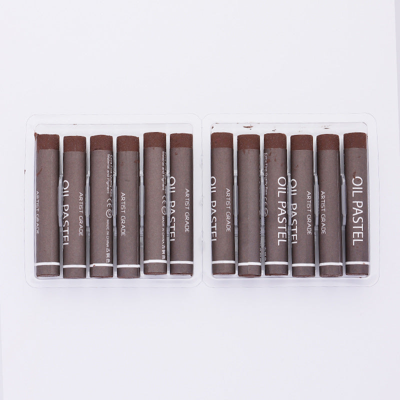 Factory wholesale art supplies soft color supplement heavy color oil painting stick kindergarten painting graffiti crayon colorful stick 12
