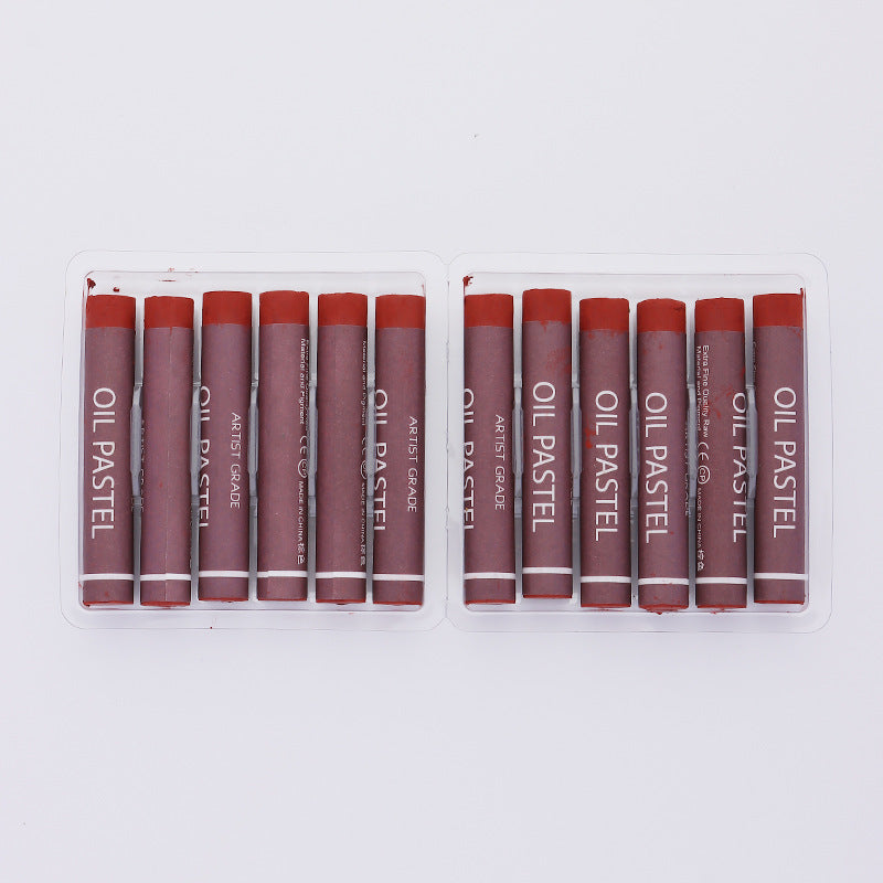 Factory wholesale art supplies soft color supplement heavy color oil painting stick kindergarten painting graffiti crayon colorful stick 12