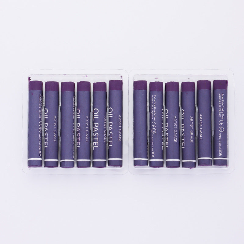 Factory wholesale art supplies soft color supplement heavy color oil painting stick kindergarten painting graffiti crayon colorful stick 12