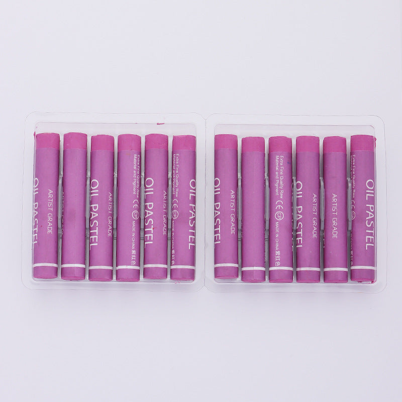Factory wholesale art supplies soft color supplement heavy color oil painting stick kindergarten painting graffiti crayon colorful stick 12