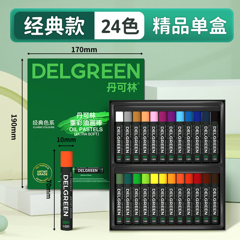 Dankelin heavy color oil painting stick soft single oily black white children's painting supplement color crayons