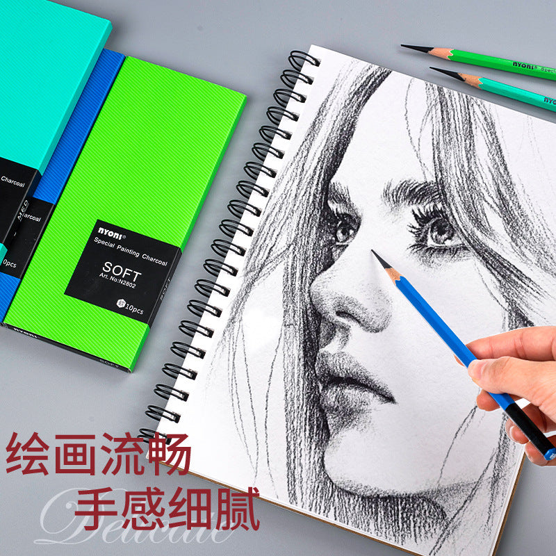 Nioni charcoal pen suit art student sketch sketch soft carbon pencil wholesale medium carbon painting combination special carbon pen