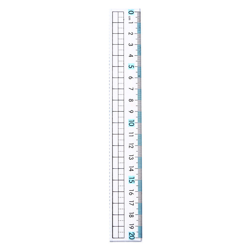 Learn to thicken scale ruler ruler 20cm with wavy line 15cm transparent myopia ruler wholesale for primary school students