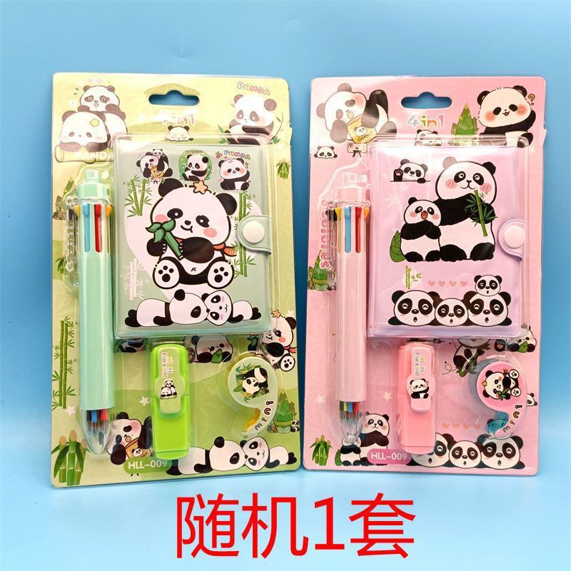 Hot-Selling Demon Slayer Girl Group Mini Ballpoint Pen Journal Set Creative Highlighter and Washi Tape Combo Stationery Set