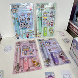 Hot-Selling Demon Slayer Girl Group Mini Ballpoint Pen Journal Set Creative Highlighter and Washi Tape Combo Stationery Set