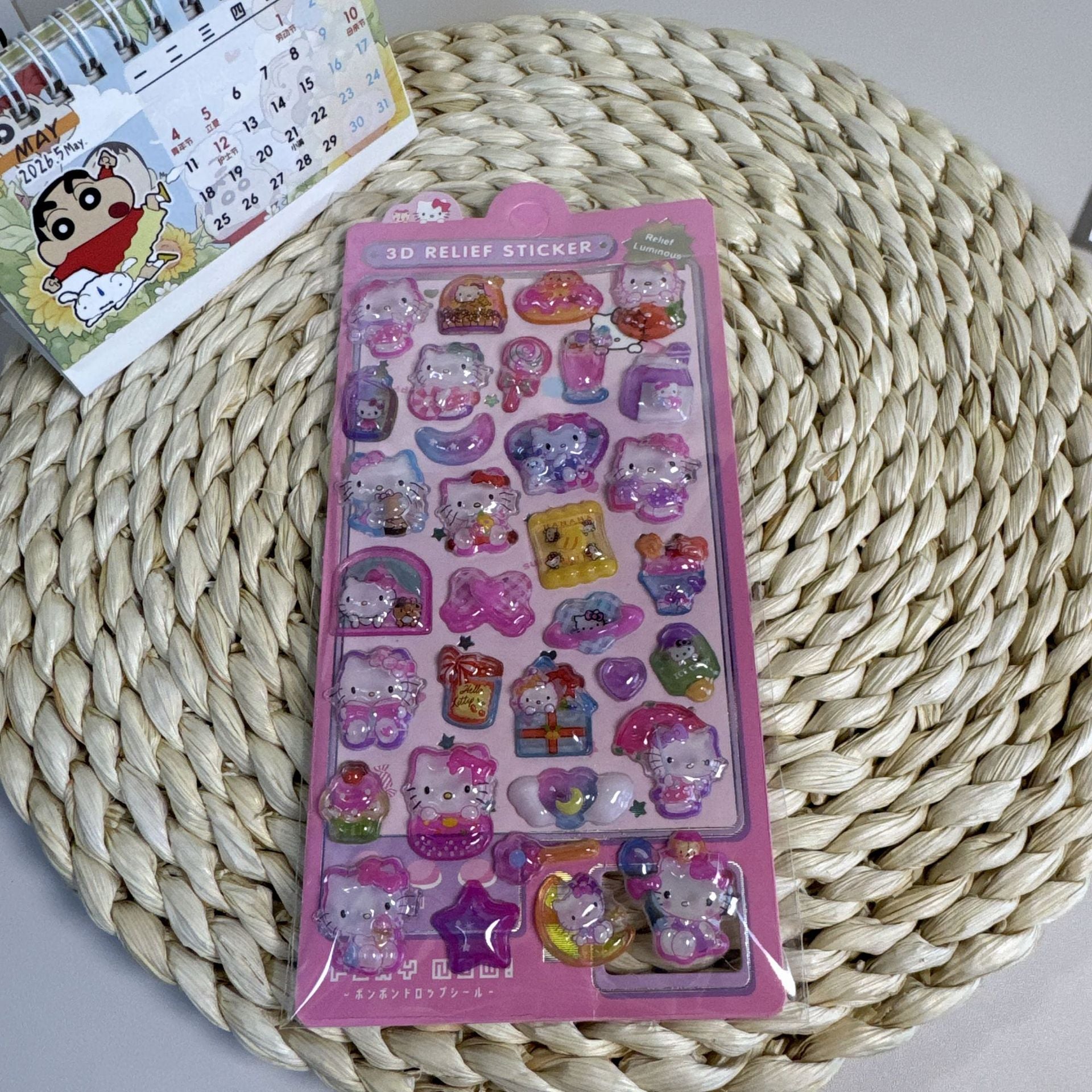 3D Stereo Embossed Luminous Stickers for Girls and Kidsren's Handbags DIY Decorations Small Patterns Cartoon Cute and Fun