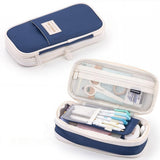 Cross-Border Retractable Kokuyo Pencil Case for Elementary School Students, Large Capacity Macaron Color-Blocking Pencil Box, High-Value Simple Stationery Box