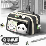 Super Popular Boys and Girls Large-Capacity Junior High School Students and Primary School Students Pencil Stationery Box Transparent Stationery Bag Ins Style Pencil Bag