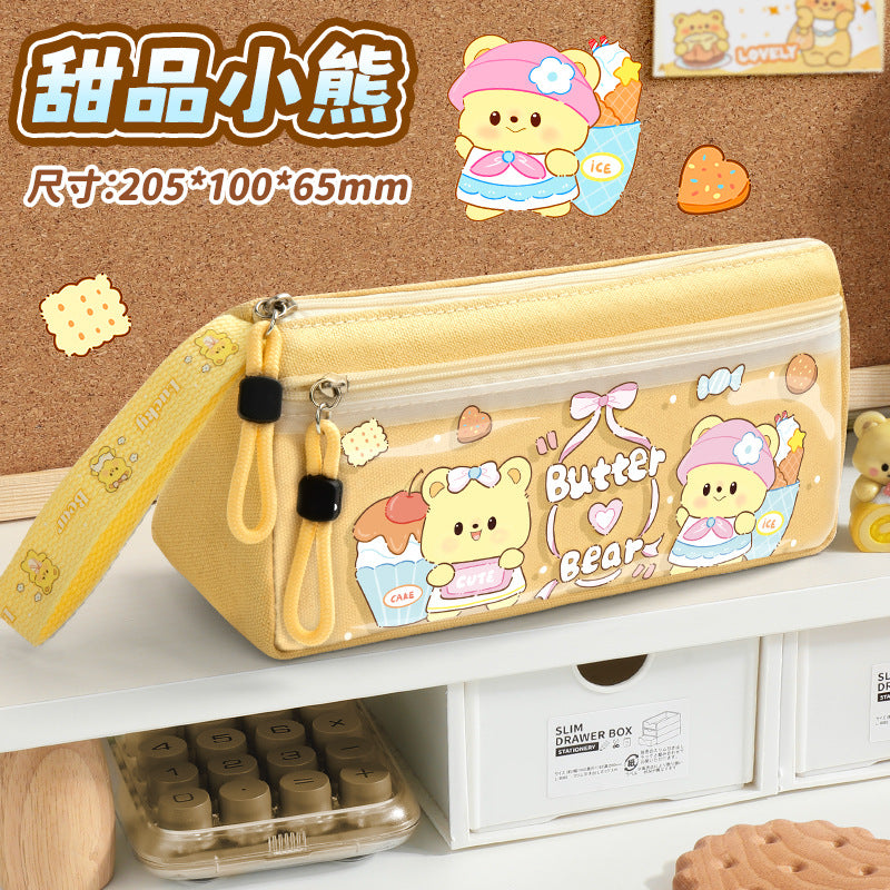 Kapibala Pencil Case Large Capacity Stationery Box for Girls and Boys Stationery Bag Pencil Box Student Supplies Cute Storage