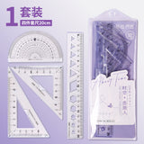 20cm Soft Ruler Four-Piece Set of Rulers for Students to Draw with Triangular Rulers and Protractors Multi-Specification Ruler Sets Wholesale