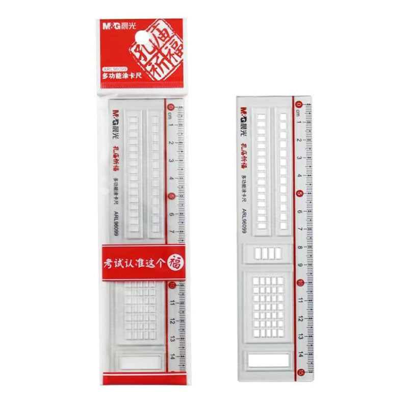 Morning Light Transparent Ruler Student Exam Drawing Measuring Ruler 15cm Wavy Soft Ruler Aluminum Alloy 20cm Plastic