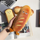 Plush Pencil Case in the Shape of a Toast Bread, Large Capacity, Cute and Creative Japanese-Style Stationery Box for Middle School Students